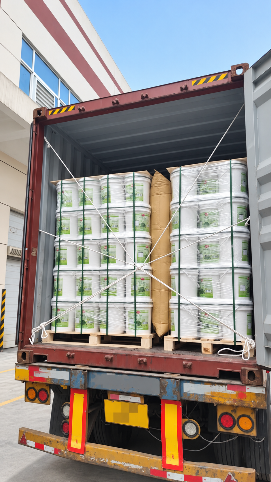 Secured export container loading